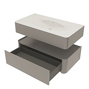 Тумба с раковиной Vincea Caprise 100 VMC-4CA100MLG/VCB-4CA100MWLG светло-серый матовый для ванной в интернет-магазине Sanbest