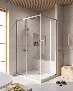 Душевой уголок Cezares Relax 120x90 RELAX-304-AH-2-120/90-C-CR стекло прозрачное/профиль хром купить в интернет-магазине Sanbest