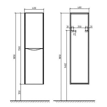 Пенал Belbagno LUXURY/SOFT 1500 Bianco Laccato Lucido правый для ванной в интернет-магазине сантехники Sanbest