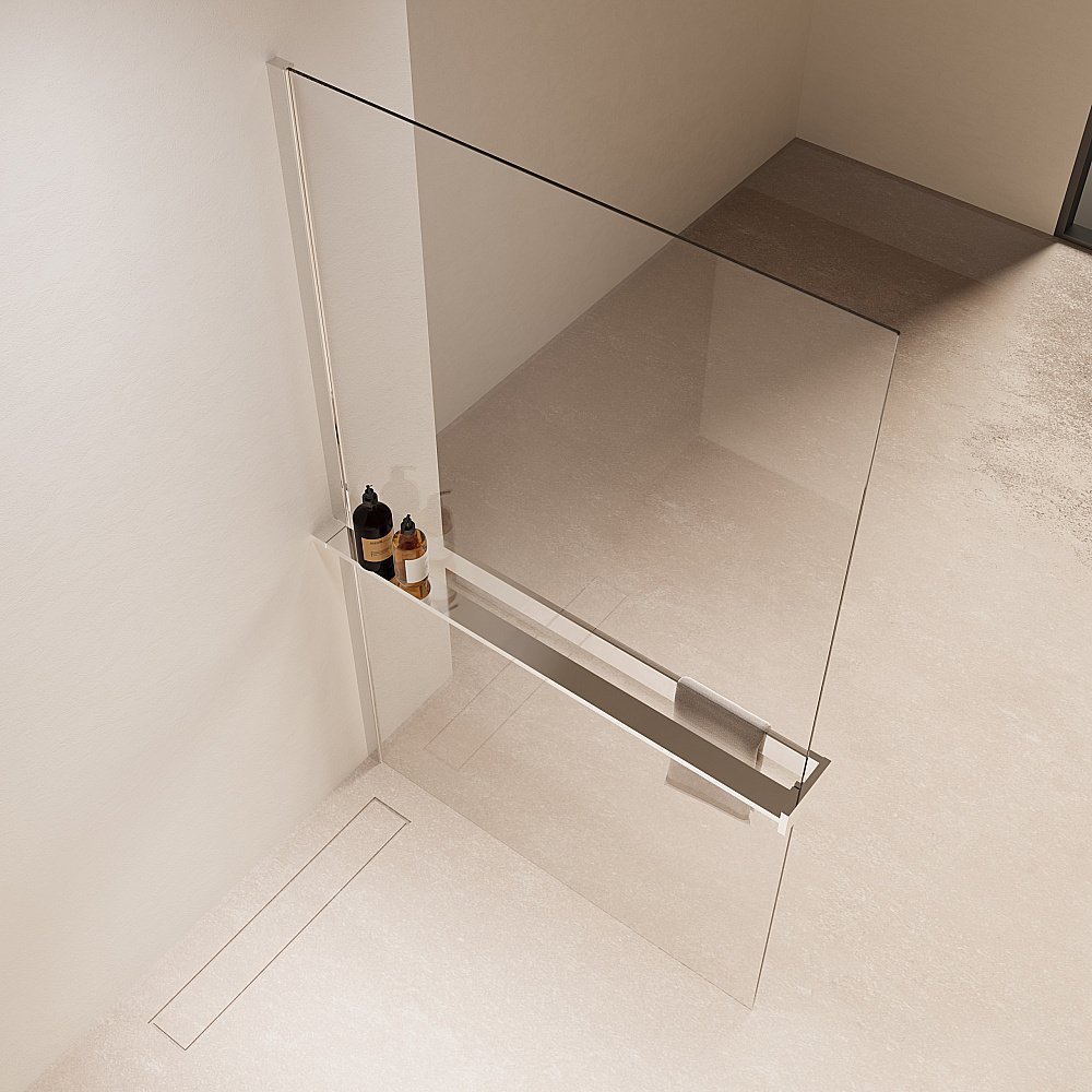 Душевая перегородка Vincea Walk-In VSW-1HR100CL 100x200 профиль хром/стекло прозрачное купить в интернет-магазине Sanbest