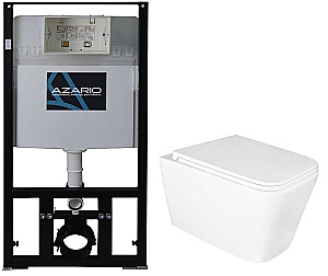 Унитаз подвесной с инсталляцией Azario Mona AZ-8010-1000+AZ-0057 белый, безободковый, с крышкой микролифт купить в интернет-магазине Sanbest