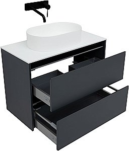 Тумба с раковиной Allen Brau Activity 90 1.34005.AM антрацит матовый/черный брашированный для ванной в интернет-магазине Sanbest