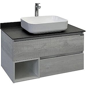 Тумба с раковиной Comforty Прага 90 00-00014424 дуб белый для ванной в интернет-магазине Sanbest