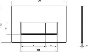 Кнопка для инсталляции Ravak UNI SLIM X01744 черная матовая купить в интернет-магазине сантехники Sanbest