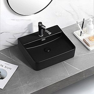 Раковина накладная ABBER Rechteck AC2203MB черная матовая купить в интернет-магазине Sanbest