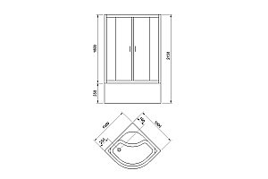 Душевая кабина Royal Bath FATO RB 100CK-М-CH 100 стекло рифленое/профиль хром купить в интернет-магазине Sanbest