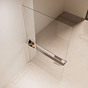 Душевая перегородка Vincea Walk-In VSW-1HR100CL 100x200 профиль хром/стекло прозрачное купить в интернет-магазине Sanbest