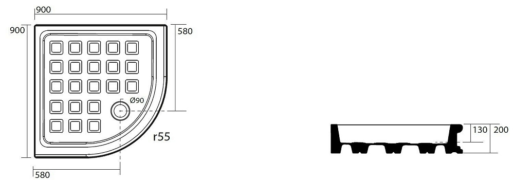 Душевой поддон Kerasan Retro 1339 90x90 купить в интернет-магазине Sanbest