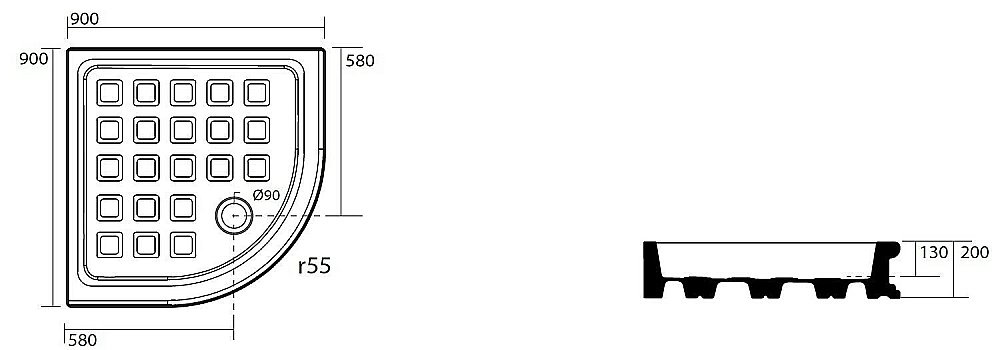 Душевой поддон Kerasan Retro 133901 90x90 белый купить в интернет-магазине Sanbest