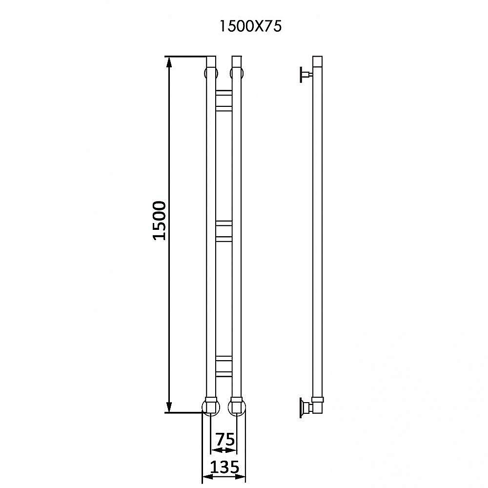 Полотенцесушитель водяной Veconi Maola-A M150GR-A графит купить в интернет-магазине сантехники Sanbest