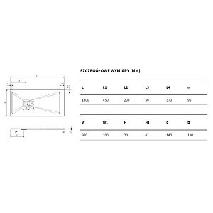 Душевой поддон Excellent Arda 180x90 белый купить в интернет-магазине Sanbest