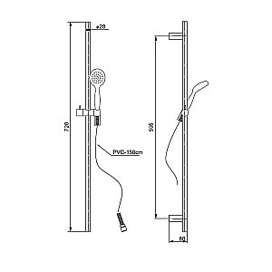 Душевой гарнитур PAINI Bergamo R BRCR121L7R хром купить в интернет-магазине сантехники Sanbest