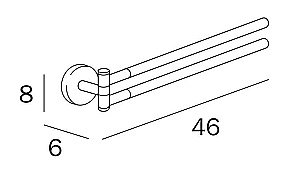 Полотенцедержатель двойной Inda Forum A36150CR хром купить в интернет-магазине сантехники Sanbest
