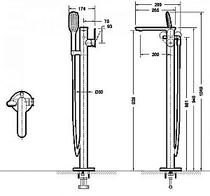 Смеситель для ванны Bravat GINA F665104C-B3-ENG купить в интернет-магазине сантехники Sanbest