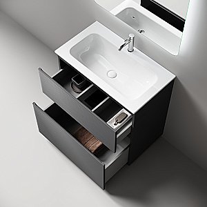 Тумба с раковиной Sancos FOLK Floor FL80FGS/CN7012 80 Grey soft для ванной в интернет-магазине Sanbest