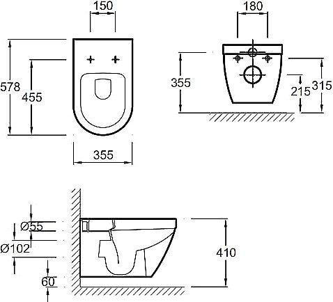 Унитаз подвесной Jacob Delafon RODIN EDC102-00 купить в интернет-магазине Sanbest