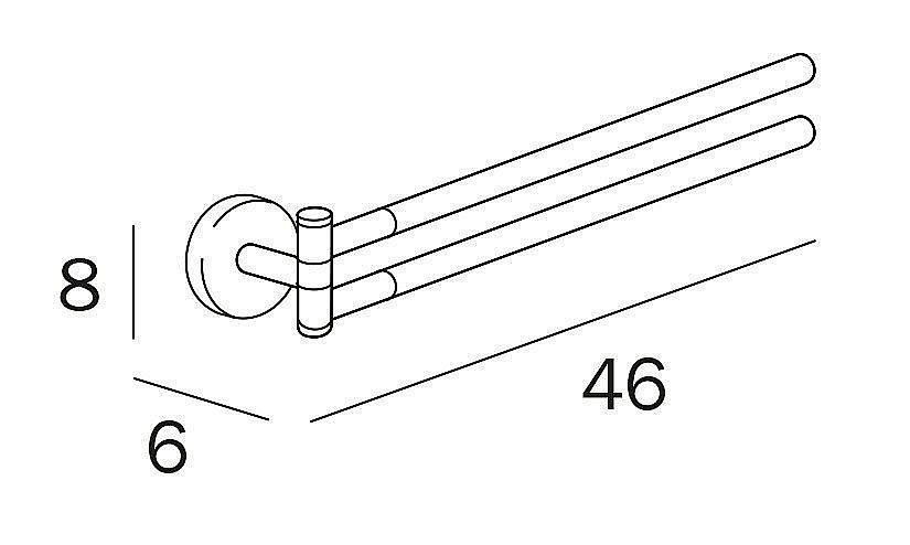 Полотенцедержатель двойной Inda Forum A36150CR хром купить в интернет-магазине сантехники Sanbest