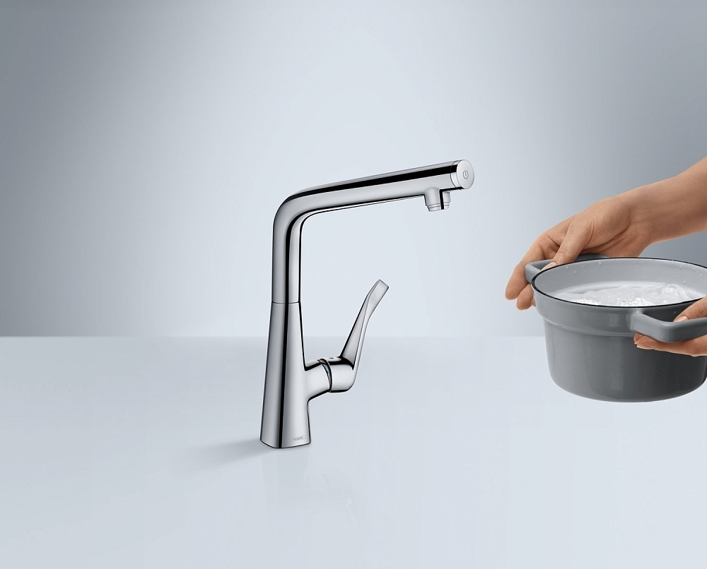 Смеситель для кухни Hansgrohe Metris Select 14883000 купить в интернет-магазине сантехники Sanbest