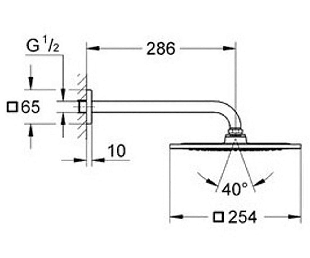 Верхний душ Grohe Rainshower F-series 26060000 купить в интернет-магазине сантехники Sanbest