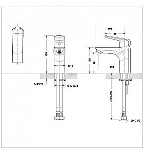 Смеситель для раковины BRAVAT Real F1121179CP купить в интернет-магазине сантехники Sanbest