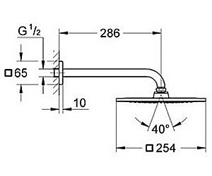 Верхний душ Grohe Rainshower F-series 26060000 купить в интернет-магазине сантехники Sanbest