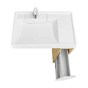 Тумба с раковиной Акватон Лондри 20 дуб сантана/белый для ванной в интернет-магазине Sanbest