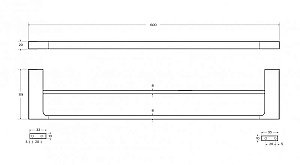 Полотенцедержатель Cezares SLIDER-THD-60-01 хром купить в интернет-магазине сантехники Sanbest