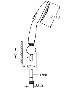 Душевой гарнитур Grohe Tempesta 110 2760130E хром купить в интернет-магазине сантехники Sanbest