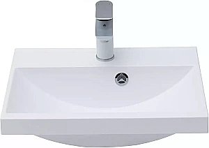 Тумба с раковиной Aquanet Нота New 50 344138+284237 белая глянцевая для ванной в интернет-магазине Sanbest