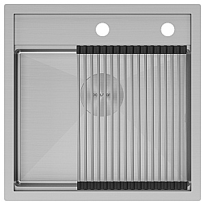 Кухонная мойка Paulmark KRONER-STEP PM345151-BS брашированная сталь купить в интернет-магазине сантехники Sanbest