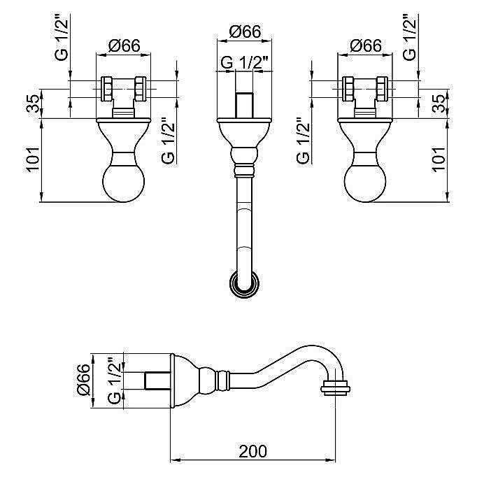 Смеситель для раковины Webert Karenina KA750404017 купить в интернет-магазине сантехники Sanbest