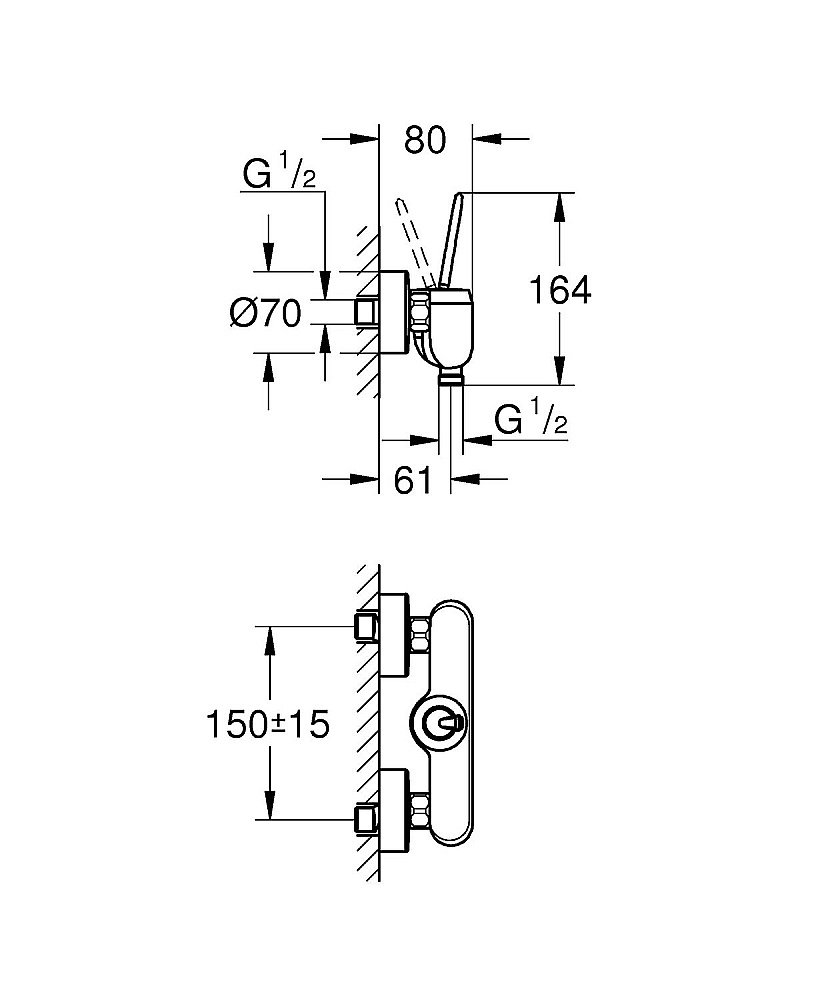 Смеситель для душа Grohe Eurodisc Joystick 23430000 хром купить в интернет-магазине сантехники Sanbest