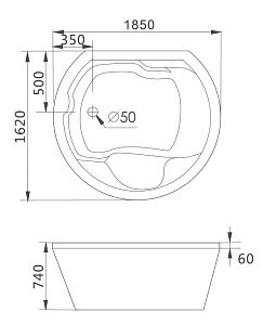 Гидромассажная ванна Gemy G9053 O 185х162 купить в интернет-магазине Sanbest