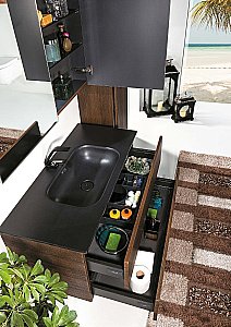 Тумба с раковиной Armadi Art Vallessi 100 дуб темный фактурный для ванной в интернет-магазине Sanbest