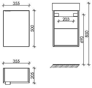 Тумба с раковиной Sancos Mini MN35EG дуб галифакс для ванной в интернет-магазине Sanbest