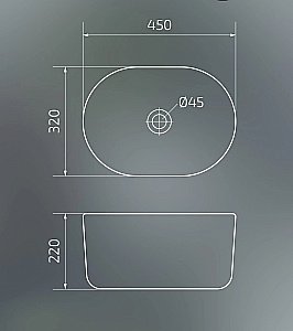 Раковина накладная Gid Creativo 45 N9302bg 53377 черная графит купить в интернет-магазине Sanbest