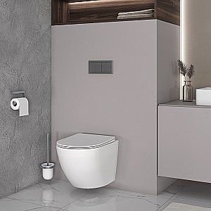 Унитаз подвесной Taliente Amato Tornado 3 AM55003 безободковый, смыв торнадо, с крышкой микролифт, белый купить в интернет-магазине Sanbest