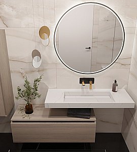 Тумба с раковиной Armadi Art Flat 120 светлый дуб для ванной в интернет-магазине Sanbest