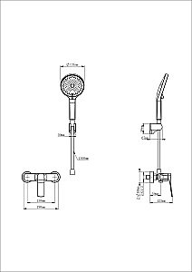 Смеситель для душа WONZON & WOGHAND, Белый матовый (WW-B2585-MW) купить в интернет-магазине сантехники Sanbest