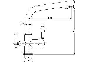 Смеситель для кухни Milacio Castellon Ceramic MC.512.BR бронза купить в интернет-магазине сантехники Sanbest