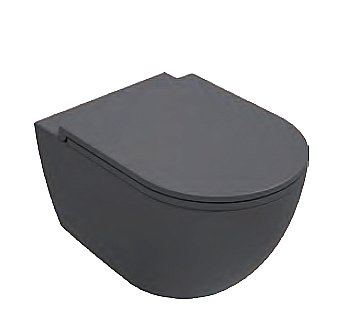 Унитаз подвесной Isvea VEA Rondo 10VA02002SV-2C антрацит матовый, безободковый купить в интернет-магазине Sanbest