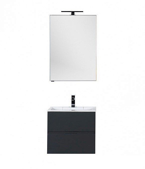 Тумба с раковиной Aquanet Алвита 60 серый антрацит для ванной в интернет-магазине Sanbest