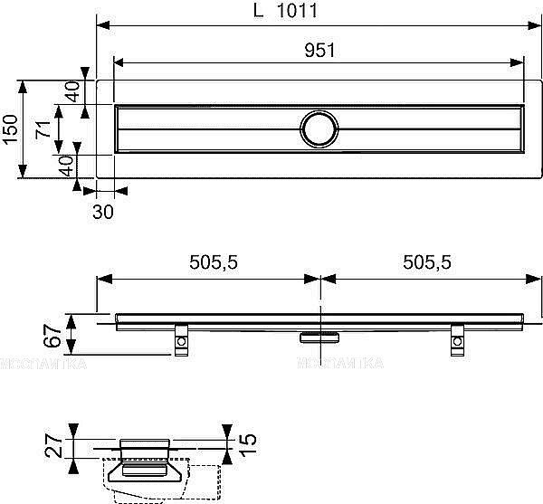 Душевой лоток TECE Drainline 601000 100 хром купить в интернет-магазине Sanbest