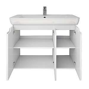 Тумба с  раковиной подвесная/напольная Dreja Q PLUS (D) 80 белый глянец для ванной в интернет-магазине Sanbest