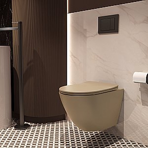 Унитаз подвесной Vincea Globo VT1-14STMC безободковый, смыв торнадо, с крышкой микролифт, капучино матовый купить в интернет-магазине Sanbest