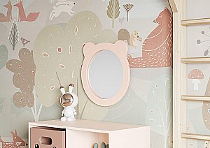 Зеркало Акватон Каспер Мишка 1A283302CR1E0 розовое матовое в ванную от интернет-магазине сантехники Sanbest