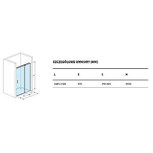 Душевая дверь Excellent Mazo 150 стекло прозрачное/профиль хром купить в интернет-магазине Sanbest