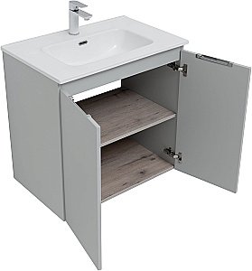 Тумба с раковиной Aquanet Алвита new 303903 70 серый для ванной в интернет-магазине Sanbest