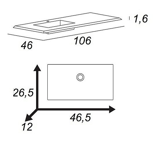 Тумба с раковиной Cezares 1973 106 Grigio nuvola для ванной в интернет-магазине Sanbest