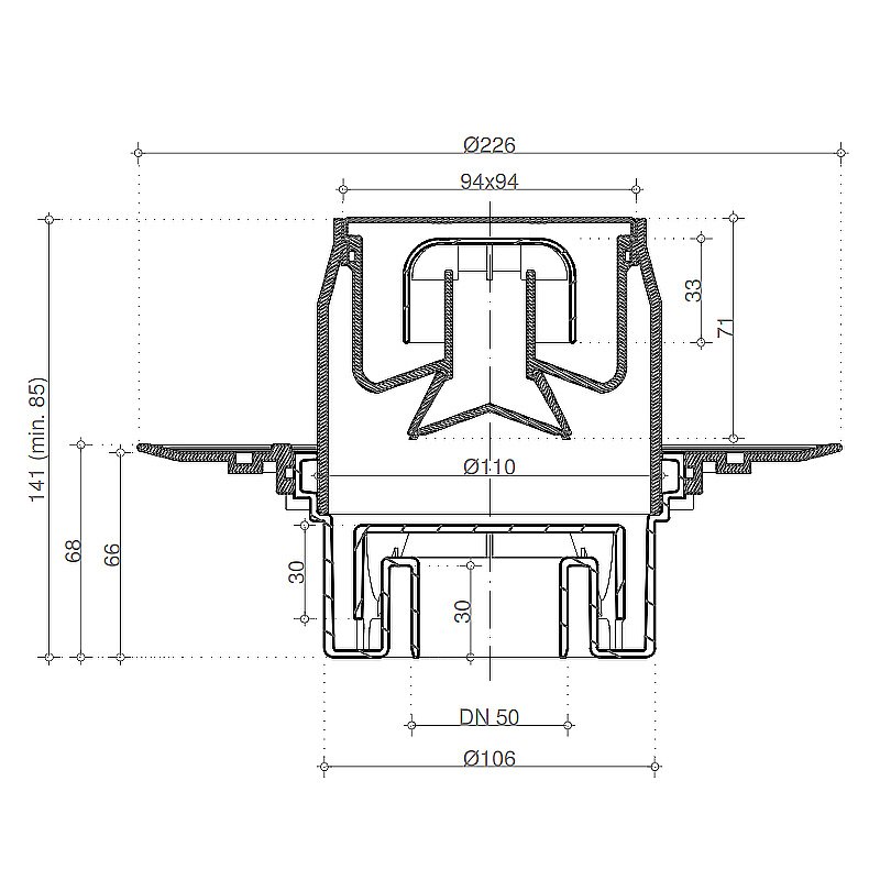 Душевой трап Pestan Confluo Standard 13000179 золото купить в интернет-магазине Sanbest